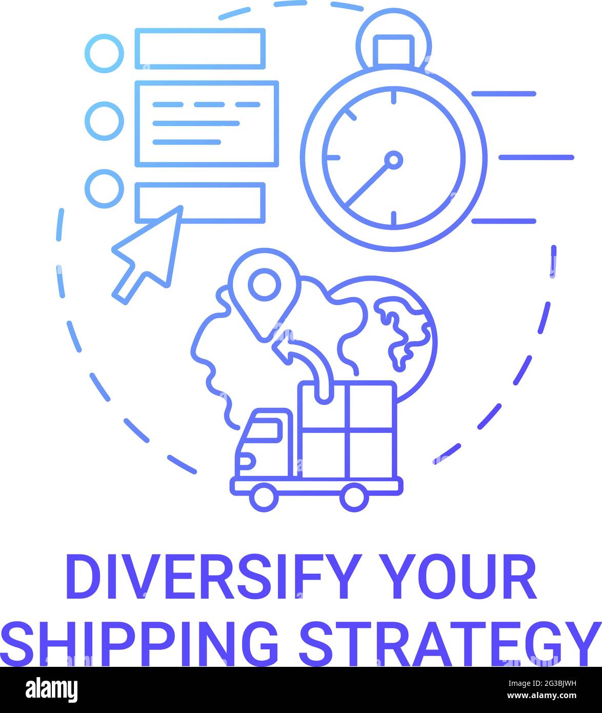 Diversify shipping strategy concept icon Stock Vector