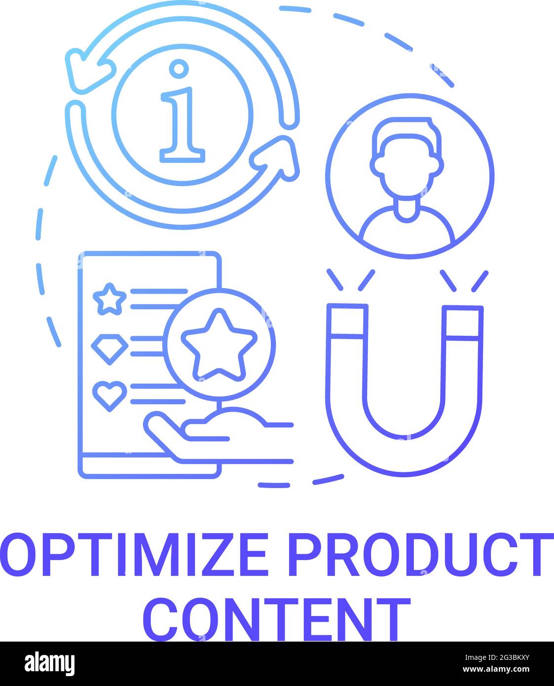 Optimize product content concept icon Stock Vector