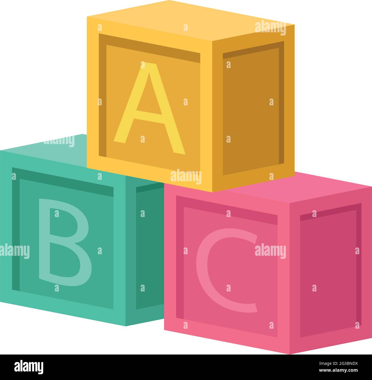 alphabets cubes toy Stock Vector