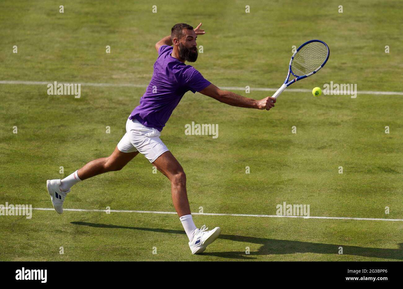 Benoit Paire in action against Andy Murray during day two of the cinch Championships at The Queen's Club, London. Picture date: Tuesday June 15, 2021. Stock Photo