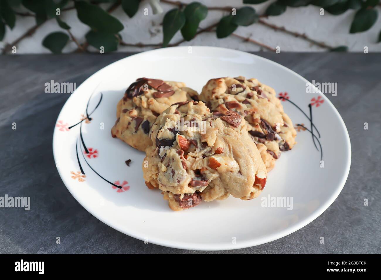 cookie, cooky or almond cookie or chocolate cookie for serve Stock Photo