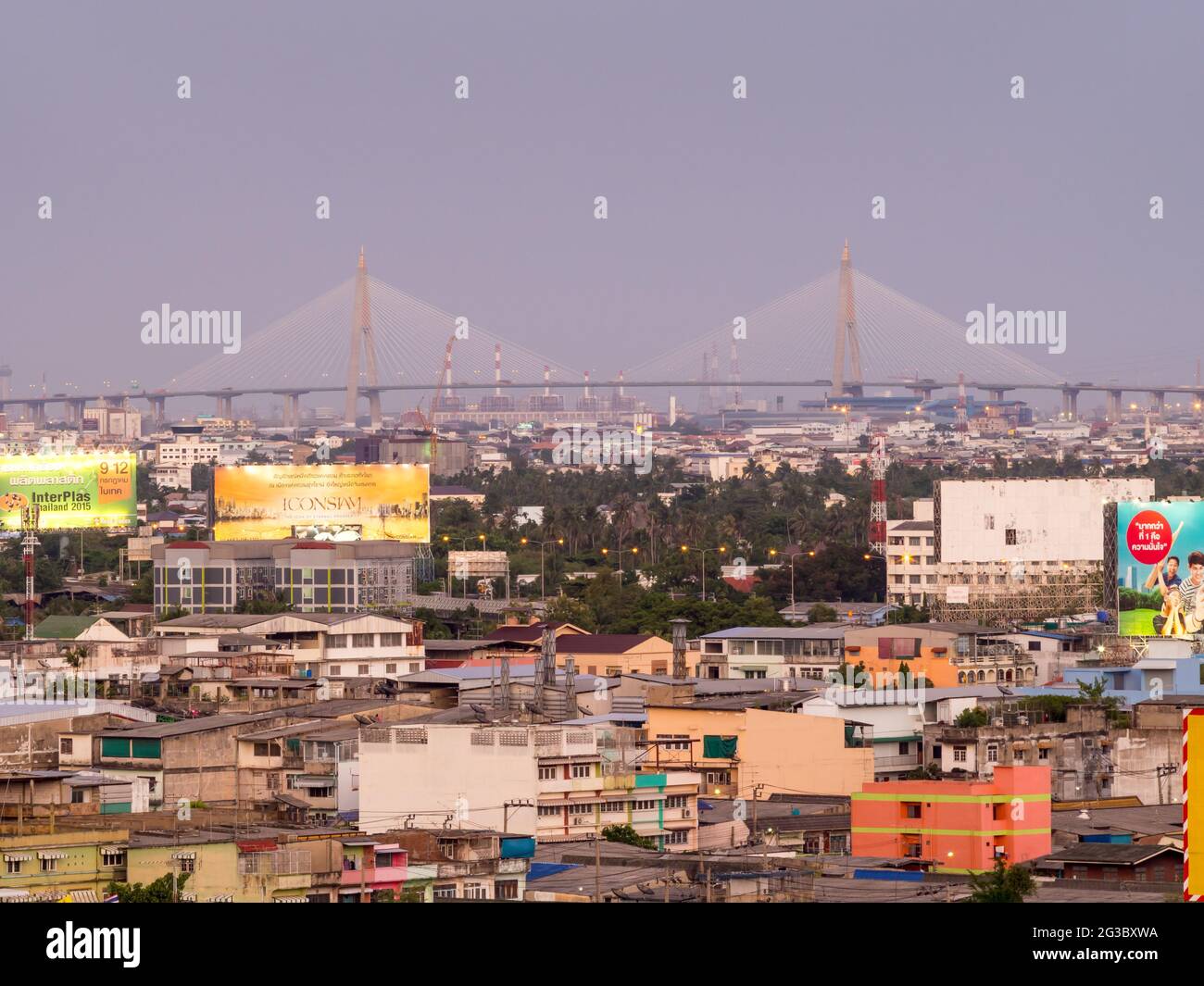 Skyscraper buildings in Bangkok under evening twilight sky Stock Photo ...
