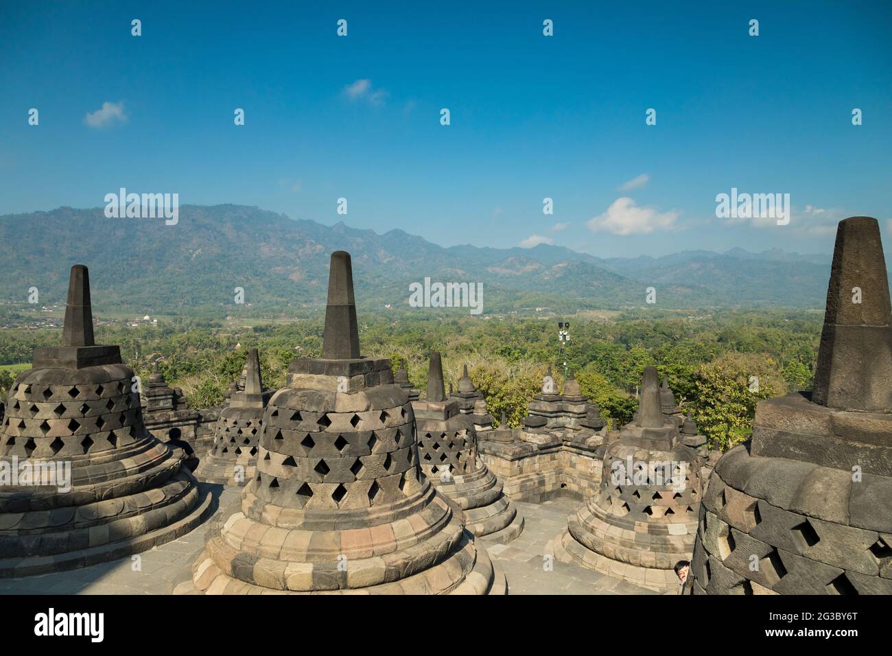 Borobudur Buddhist temple, the largest in the world, with its ...