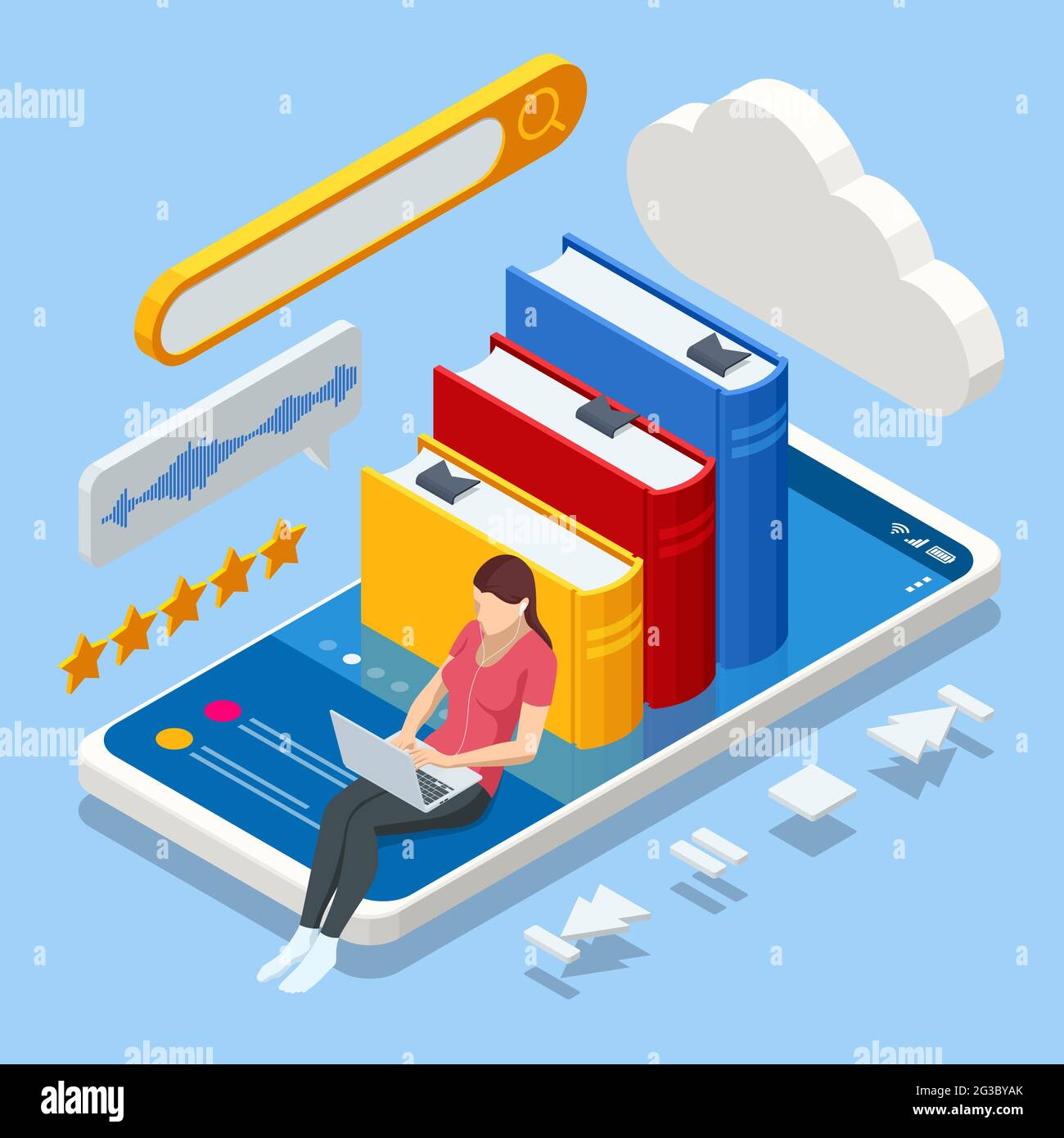 Audiobook mobile phone template Stock Vector Images Alamy