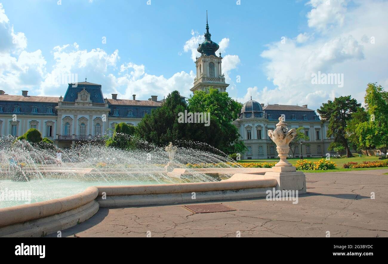 The barqoue palace Festetics Kastely in Keszthely, Hungary. There is a ...