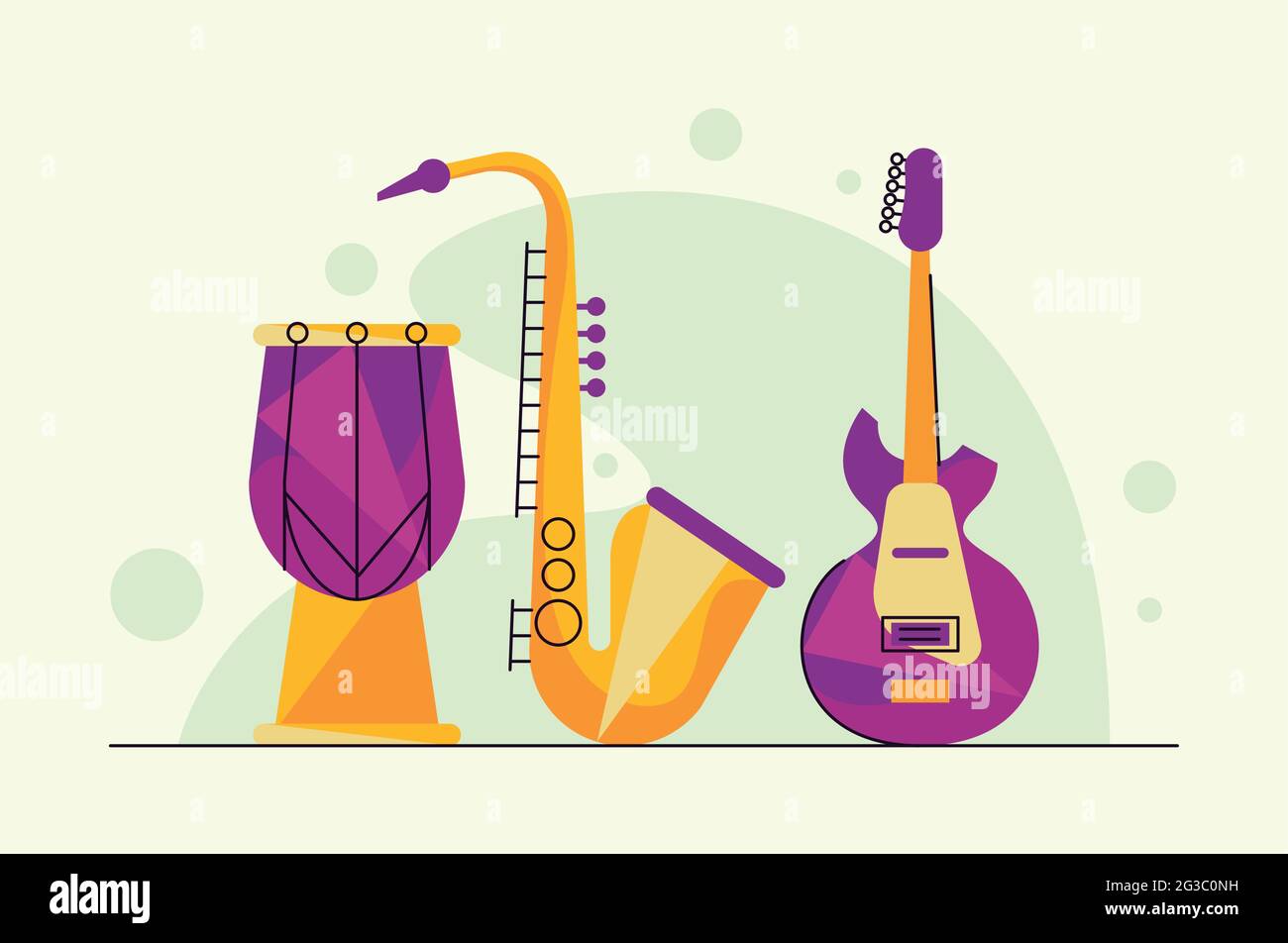 three musical instruments Stock Vector