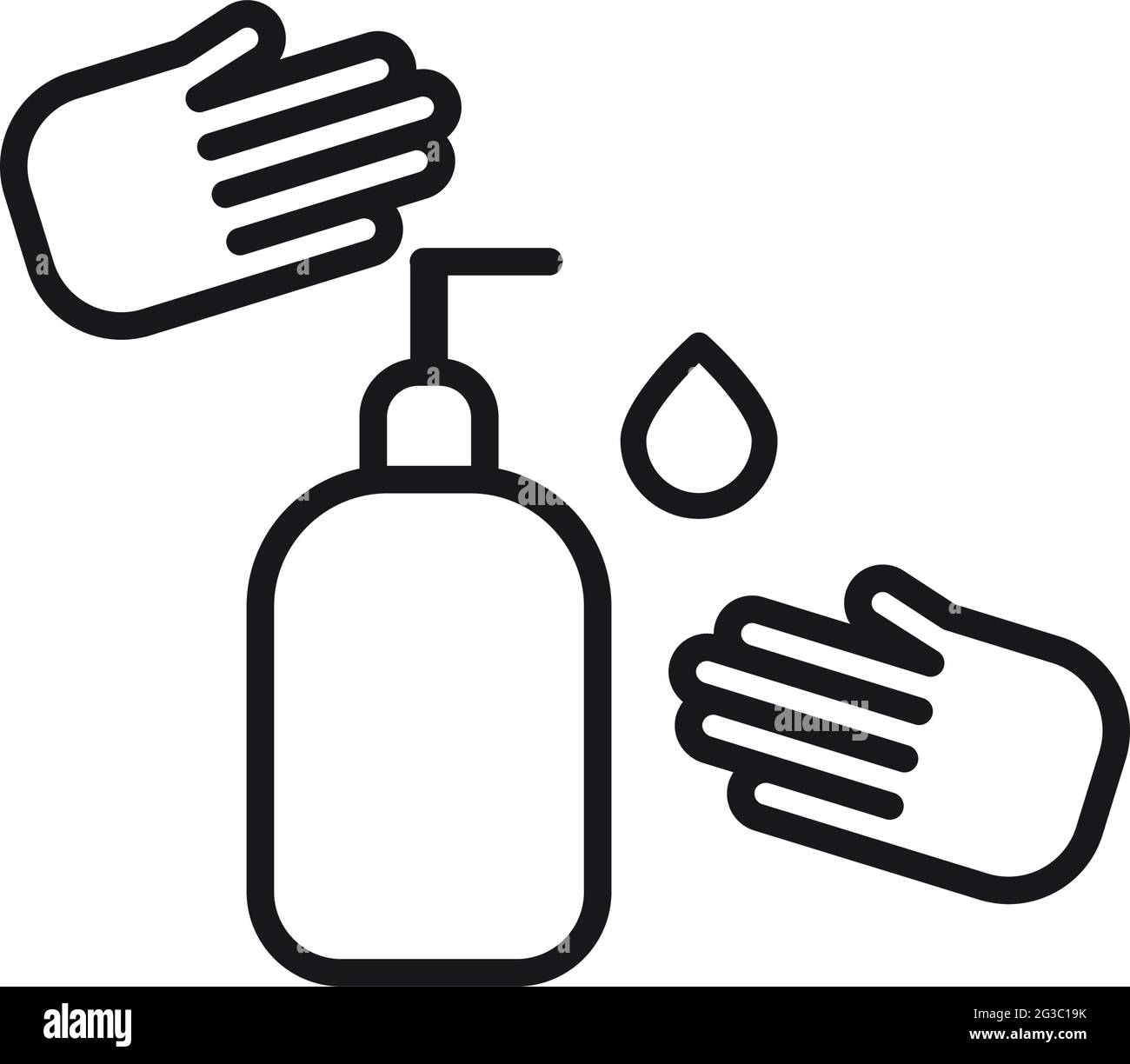 Hand Sanitizer Covid 19 Prevention Items Line Outline Symbols Vector Illustration Stock Vector Image Art Alamy