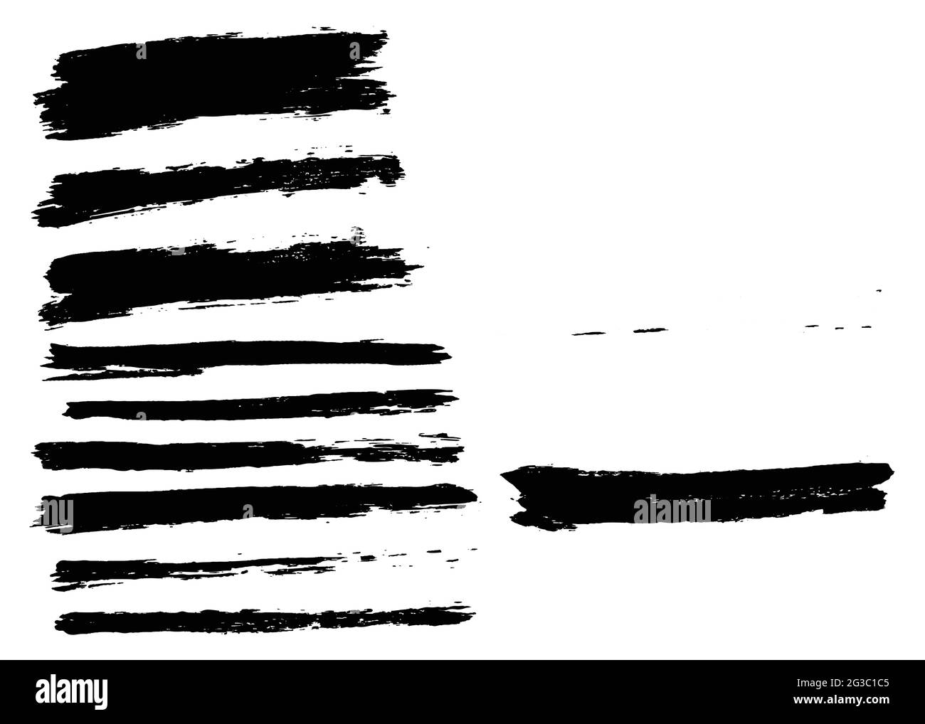 Brush stroke bundle. Textured vector paintbrush set Stock Vector Image ...