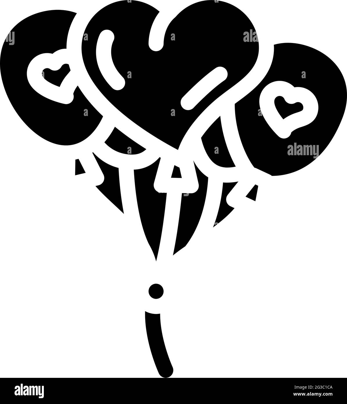 balloons wedding day decoration glyph icon vector illustration Stock ...