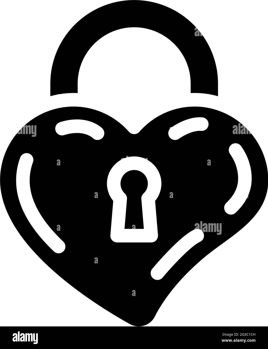 lock in heart form glyph icon vector illustration Stock Vector Image ...