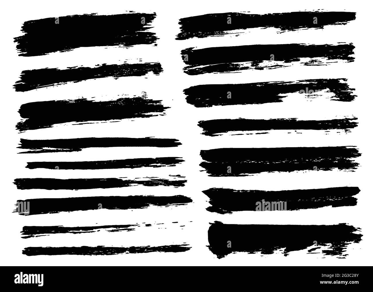 Brush stroke bundle. Textured vector paintbrush set Stock Vector Image ...