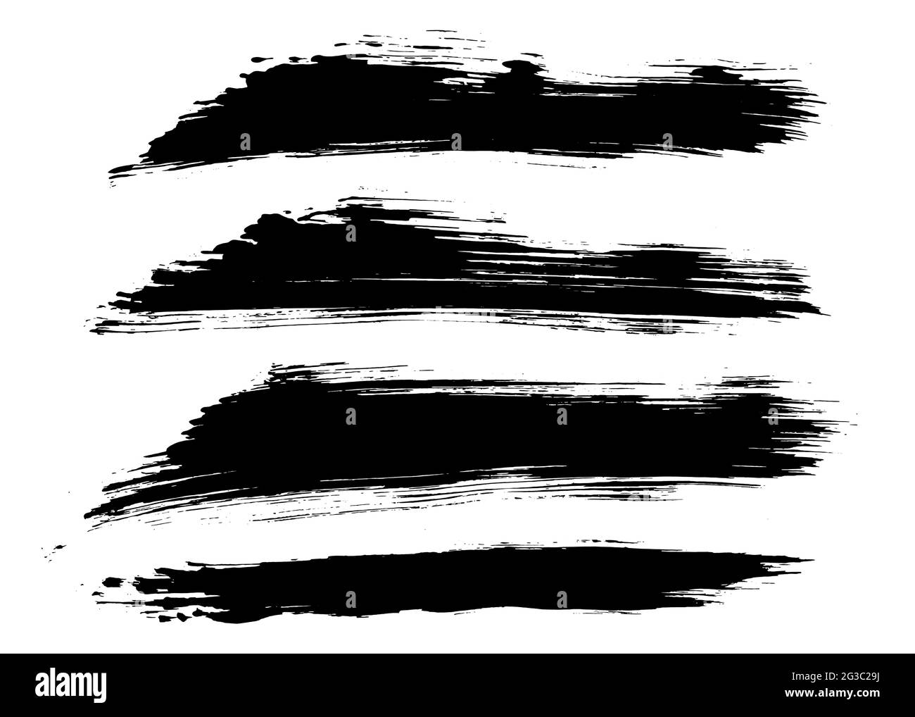 Brush stroke bundle. Textured vector paintbrush set Stock Vector Image ...