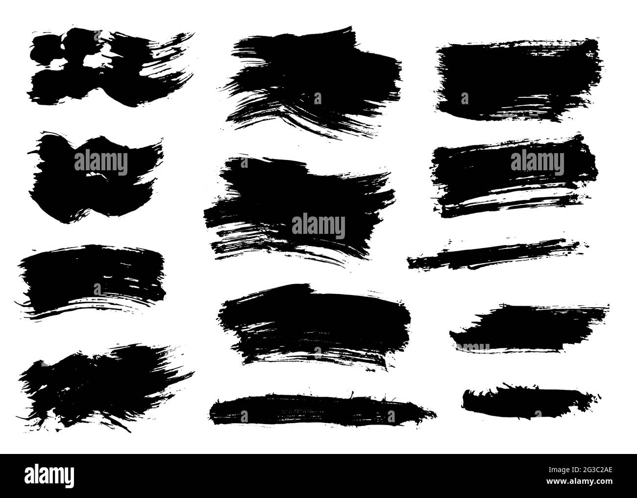 Brush stroke bundle. Textured vector paintbrush set Stock Vector Image ...