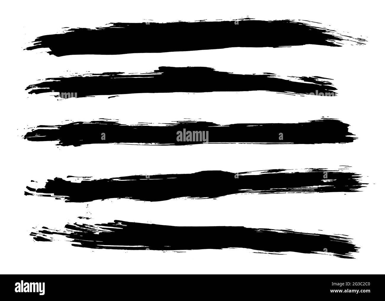 Brush stroke bundle. Textured vector paintbrush set Stock Vector Image ...