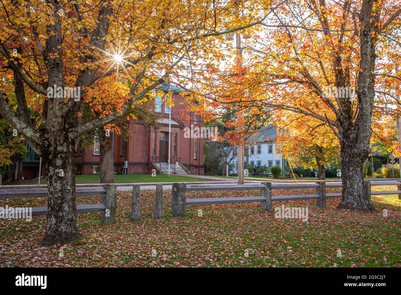 Woods Memorial Library as seen from the Town Common in Barre, Massachusetts Stock Photo Alamy