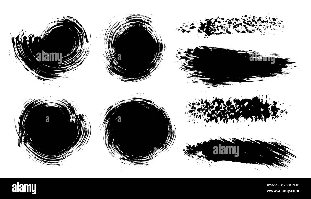 Brush stroke bundle. Textured vector paintbrush set Stock Vector Image ...