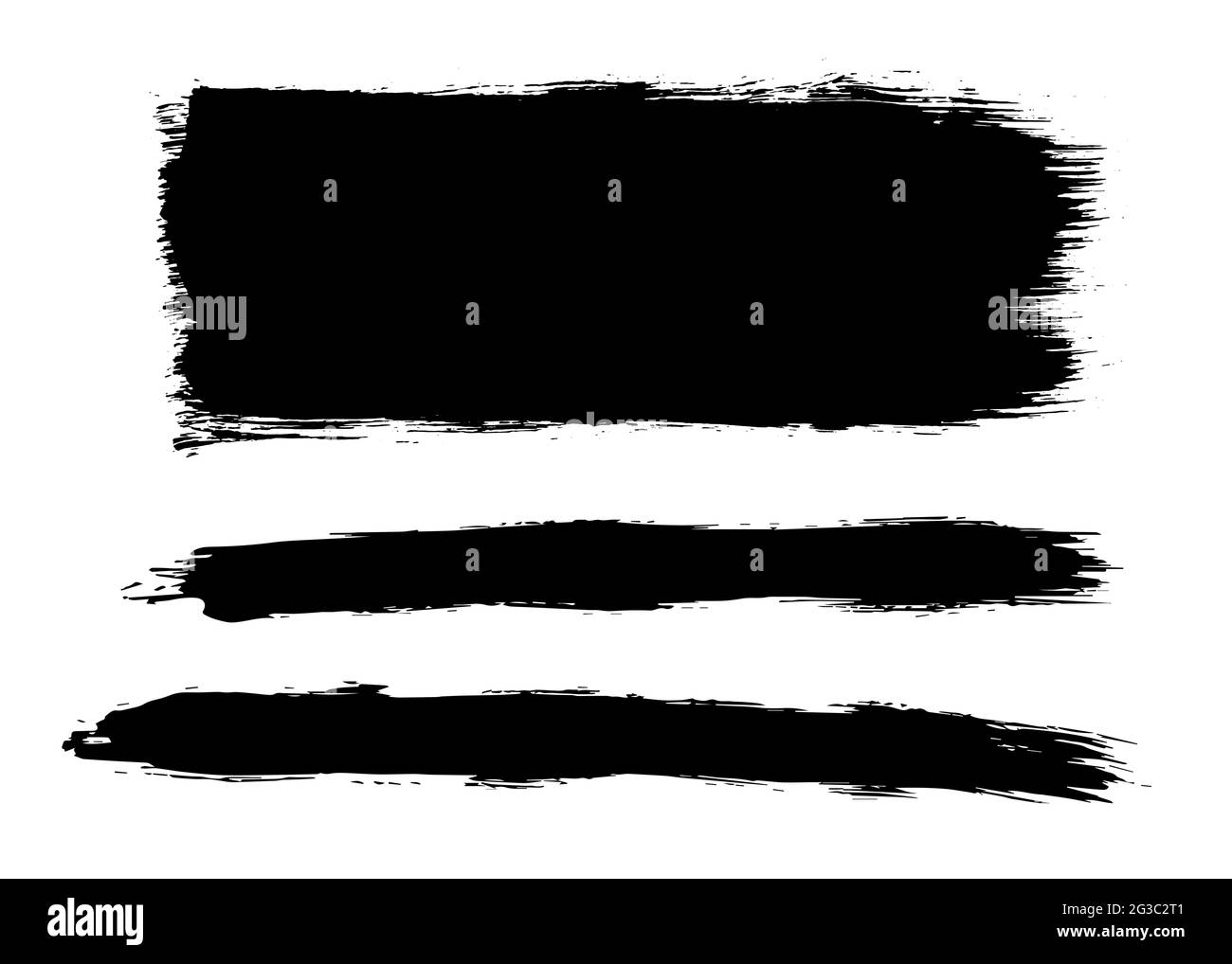 Brush stroke bundle. Textured vector paintbrush set Stock Vector Image ...
