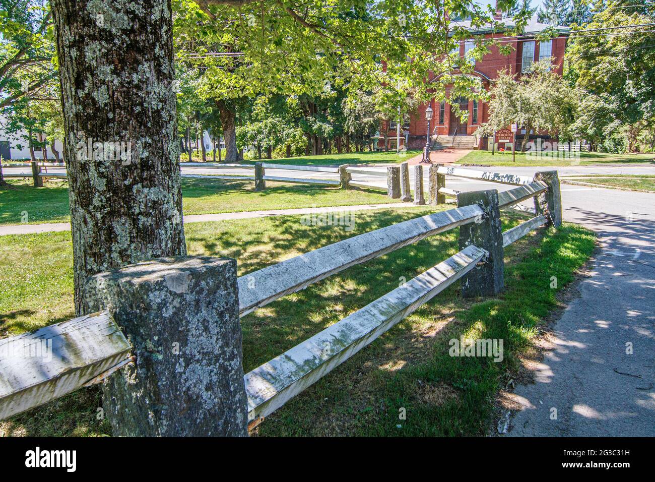 Woods Memorial Library as seen from the Town Common in Barre, Massachusetts Stock Photo Alamy