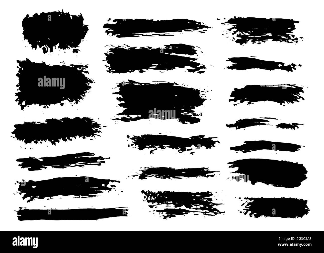 Brush stroke bundle. Textured vector paintbrush set Stock Vector Image ...