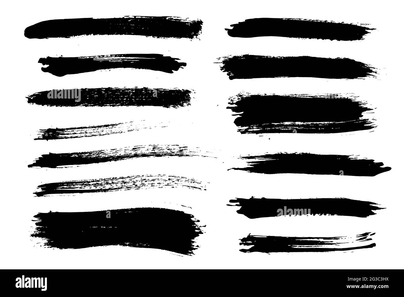 Brush stroke bundle. Textured vector paintbrush set Stock Vector Image ...