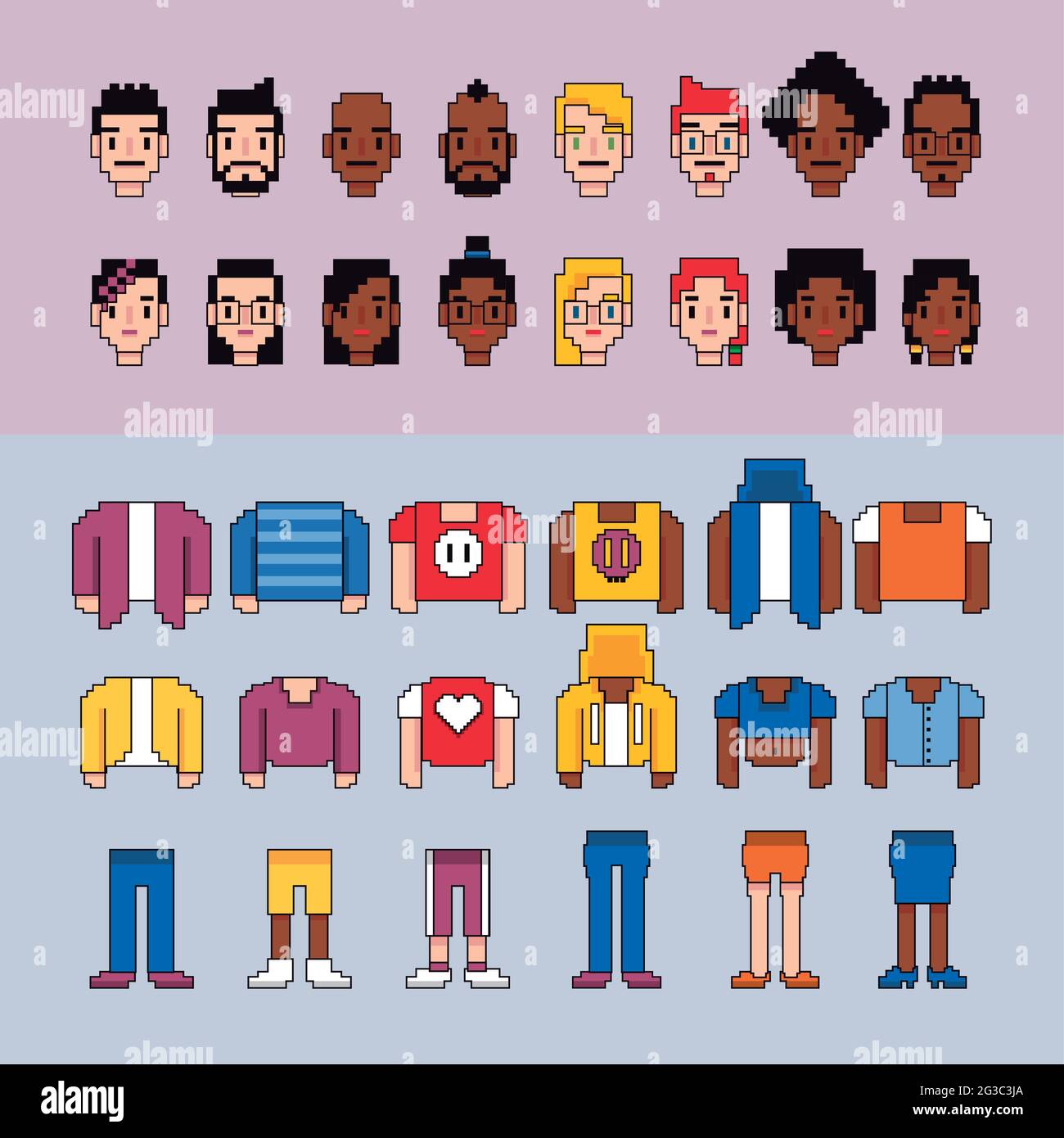 video game avatars parts Stock Vector Image & Art - Alamy