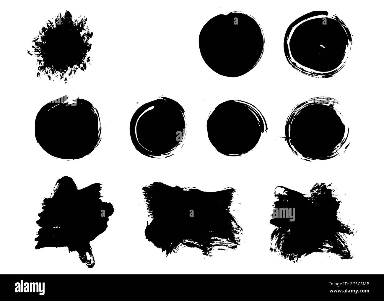 Brush stroke bundle. Textured vector paintbrush set Stock Vector Image ...