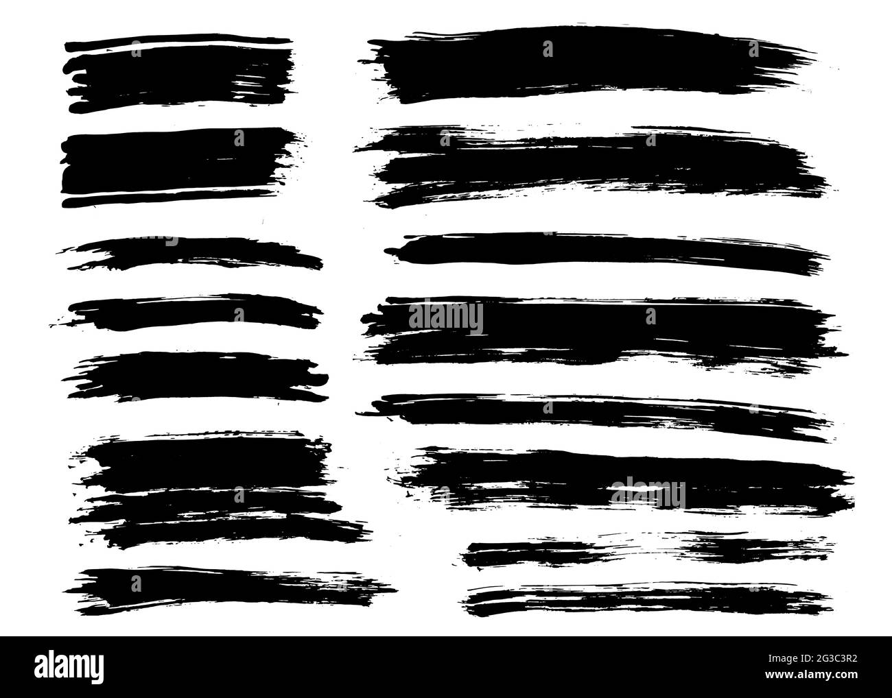 Brush stroke bundle. Textured vector paintbrush set Stock Vector Image ...