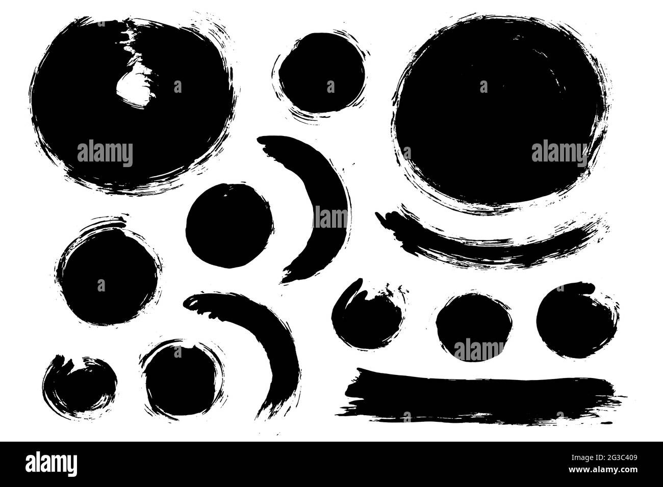 Brush stroke bundle. Textured vector paintbrush set Stock Vector Image ...