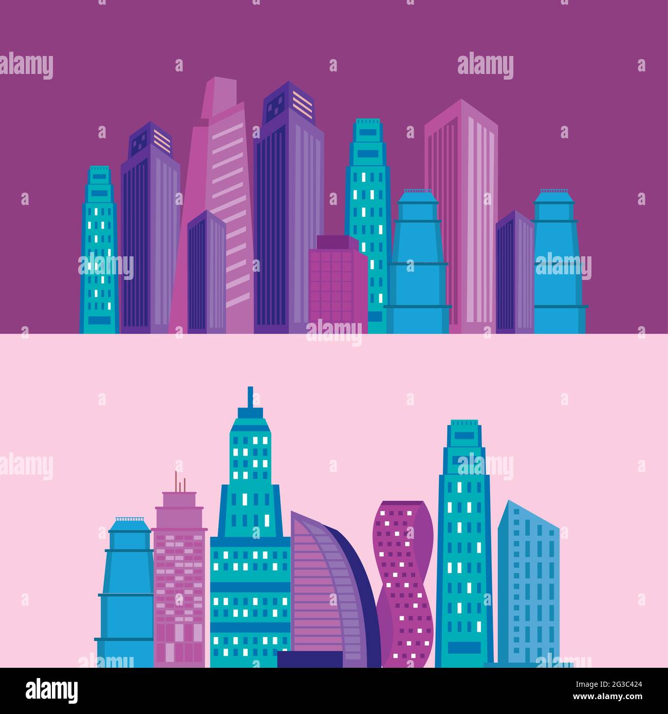 two metropolis buildings scenes Stock Vector Image & Art - Alamy