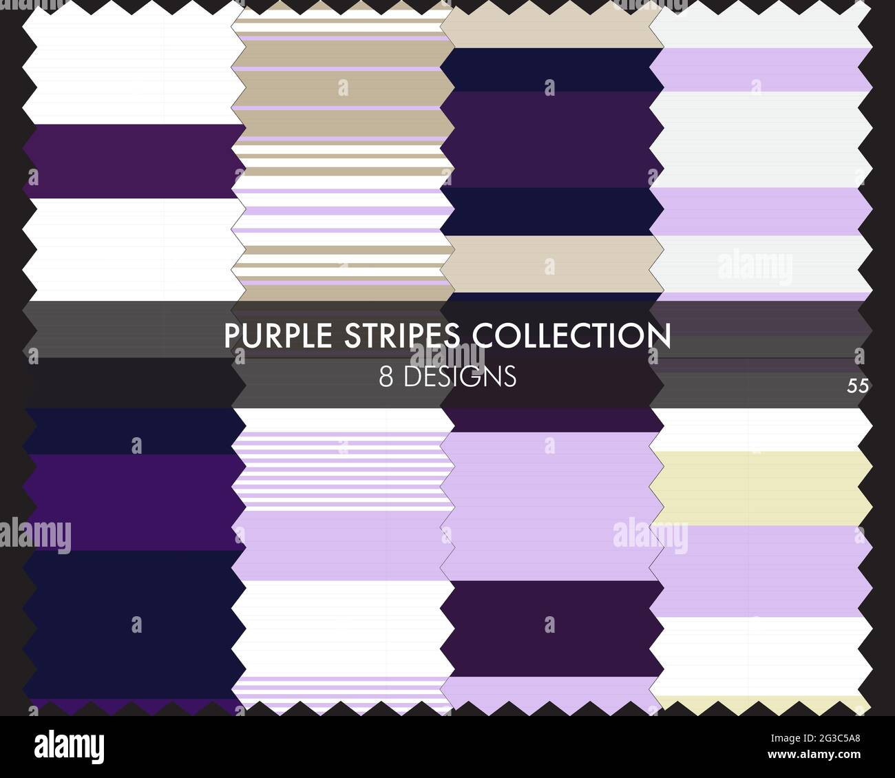 Striped seamless pattern collection includes 8 designs for fashion ...