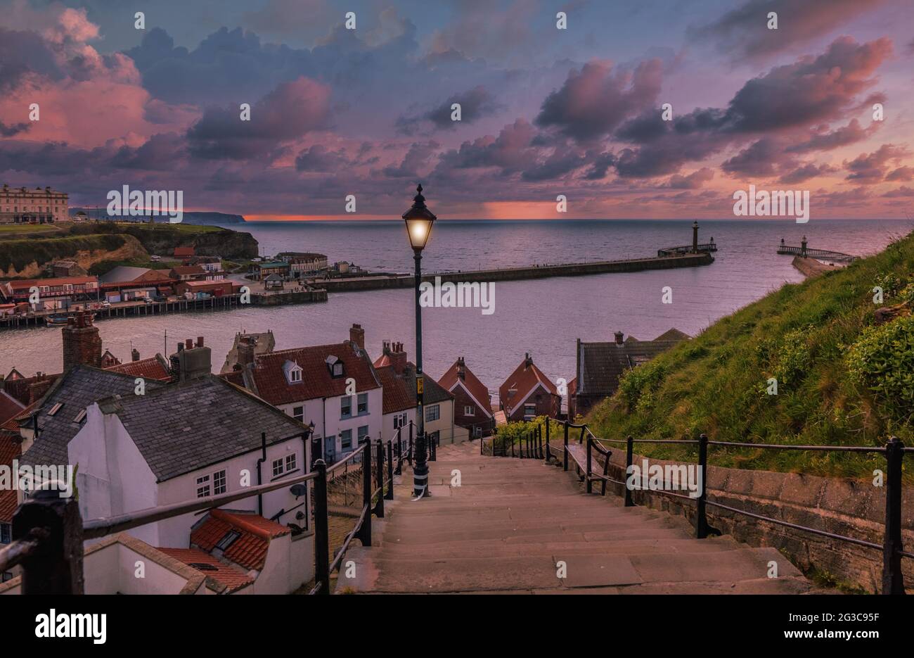 The view from the famous 199 steps looking out over the harbour in ...