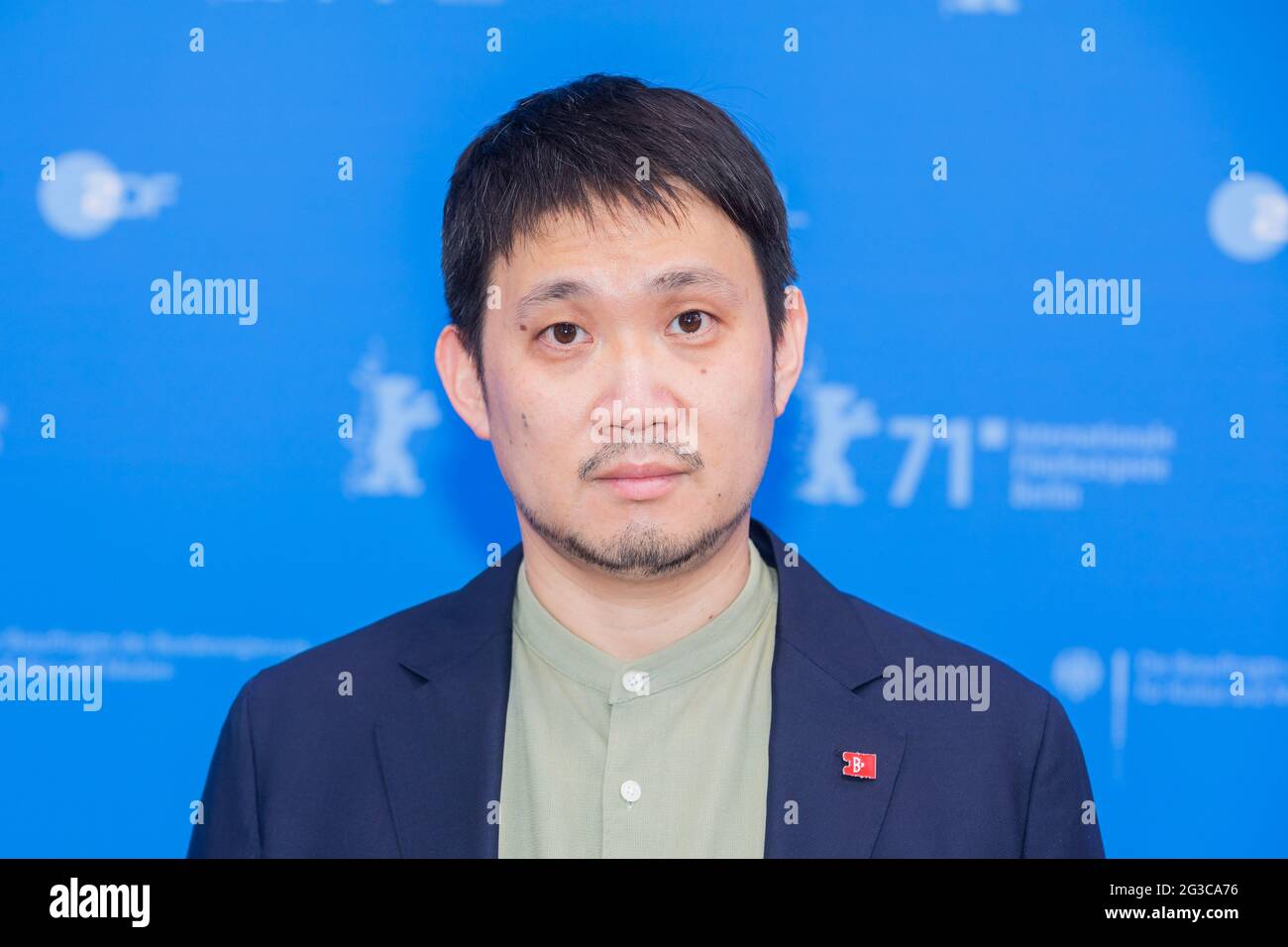 Berlin, Germany. 15th June, 2021. Ryusuke Hamaguchi, director, comes to the open-air cinema on Museum Island for the premiere of his film 'Guzen to sozo' (Wheel of Fortune and Fantasy). Credit: Christoph Soeder/dpa-Pool/dpa/Alamy Live News Stock Photo