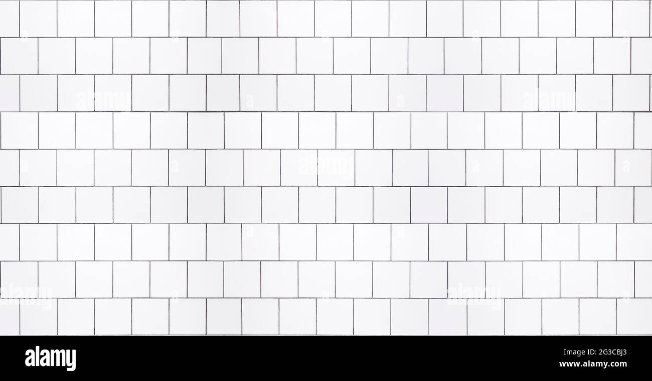 White glossy ceramic square tiles seamless pattern. Home interior, bathroom  and kitchen wall texture. Vector white shiny brick wall background. Stock  Vector
