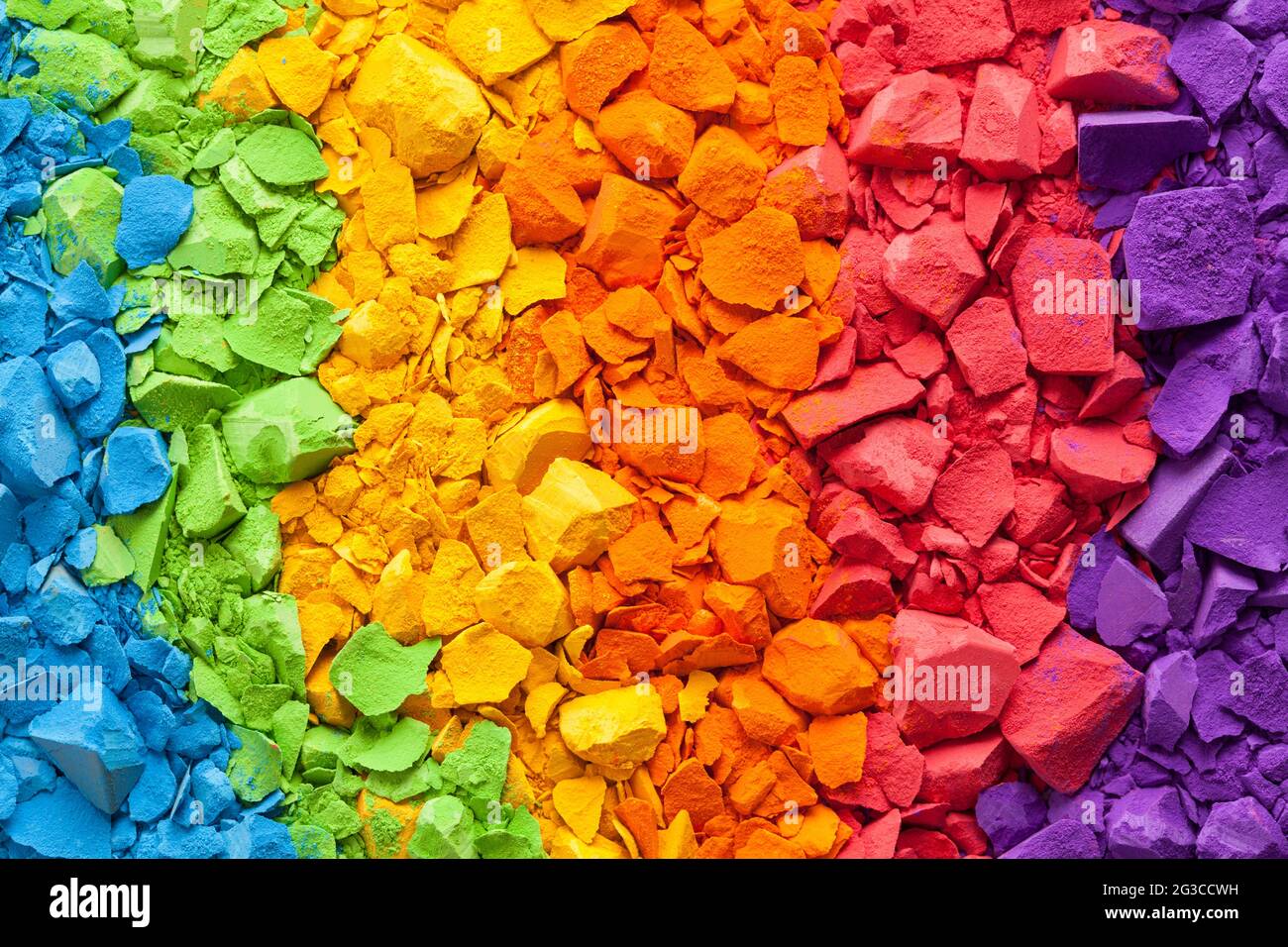 Crushed Rainbow Art Pastel Chalk Background Texture. Stock Photo