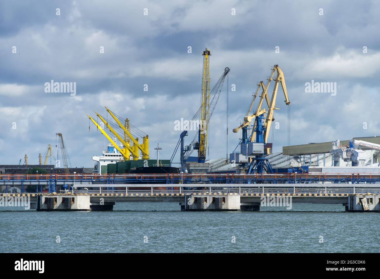 KLAIPEDA, LITHUANIA, JULY 10, 2016 view of the bulk terminal in sea
