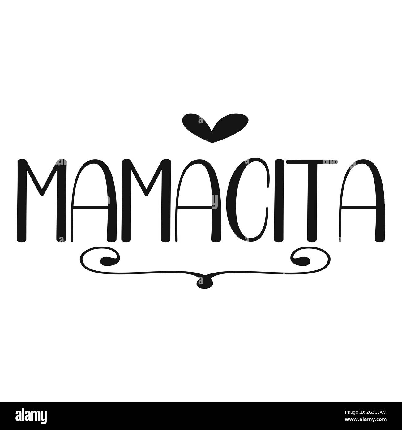 Mamacita mom hand drawn quote in line art style. Vector illustration
