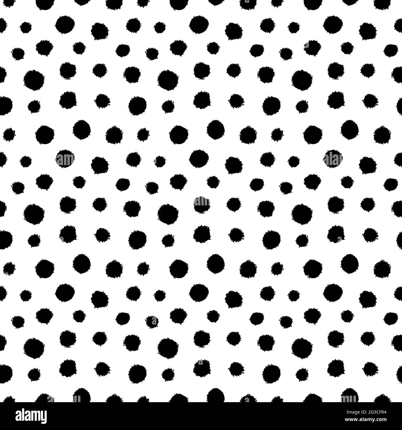 Spotted seamless pattern. White and black hand-drawn background. Vector texture. Stock Vector