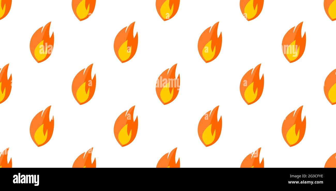 Seamless fire or flame icon pattern, repeats vertically and horizontally Stock Vector