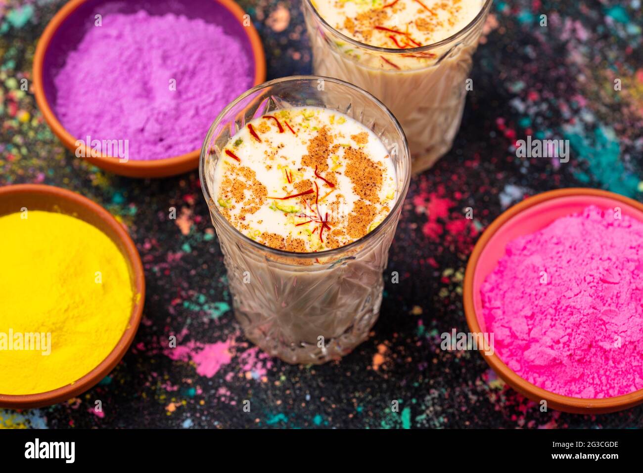 Traditional Indian drink thandai with saffron Stock Photo Alamy