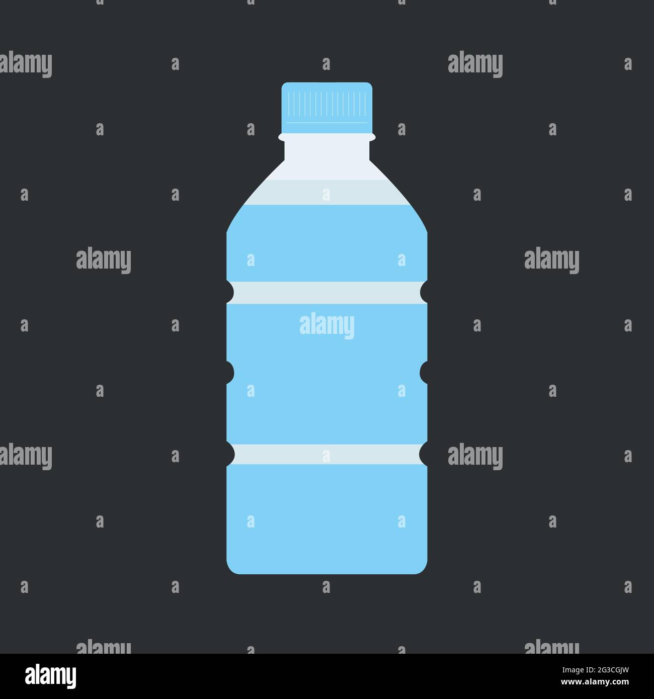 Plastic bottle icon isolated on black background  Stock Vector