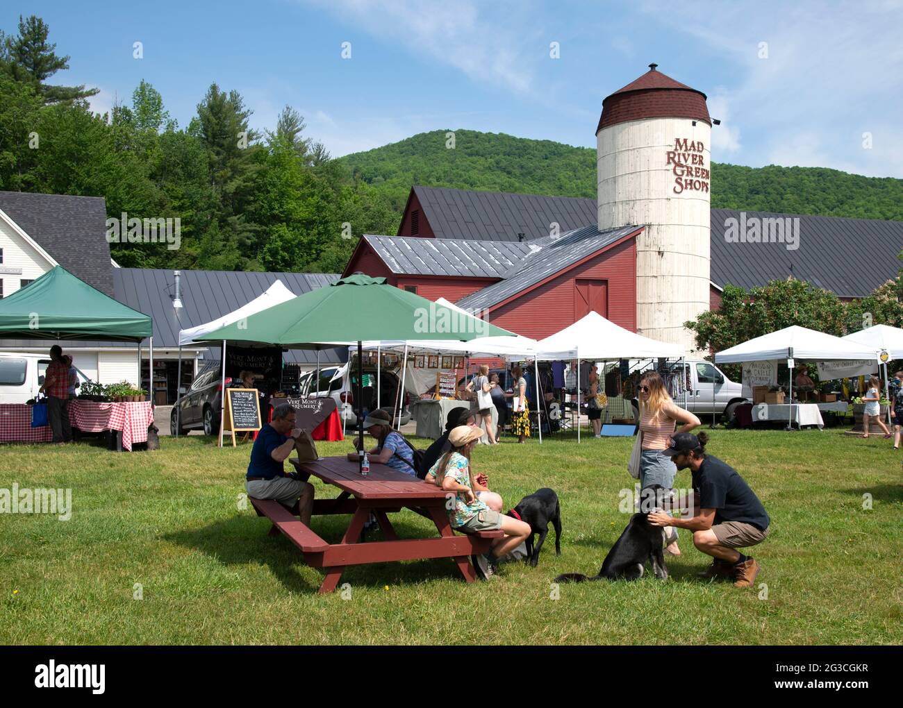 A farmers market in Waitsfield, Vermont, USA Stock Photo