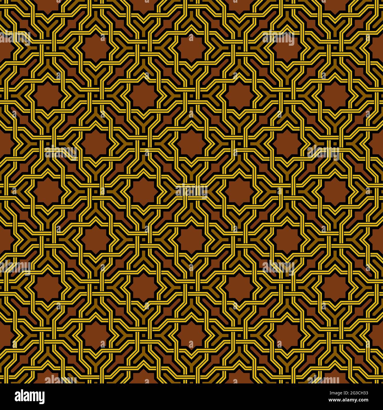 Arabesque pattern in Arabian style, Seamless vector background, Dark