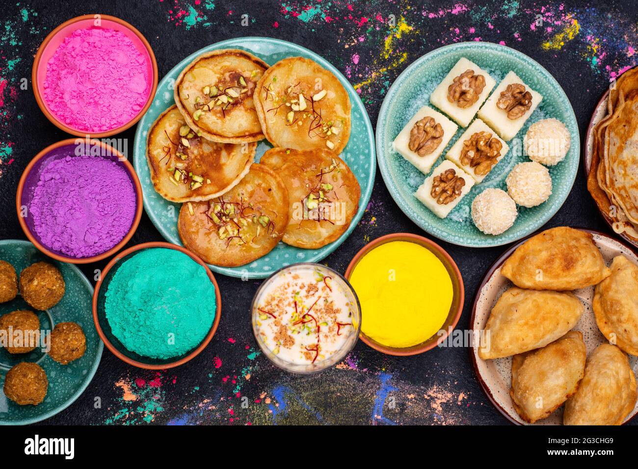 Traditional Indian Holi festival food Stock Photo