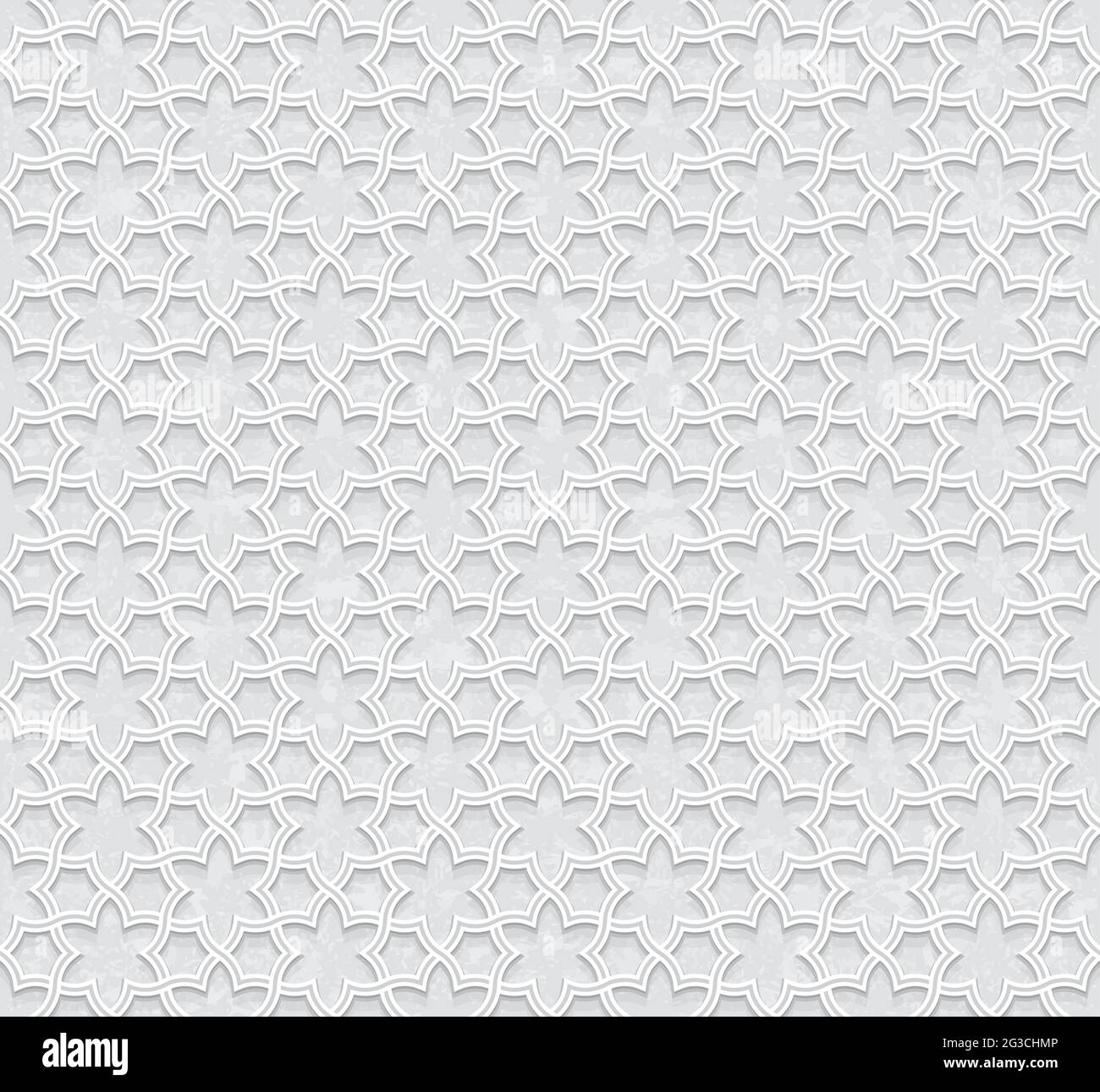 Geometric floral pattern with Light Grey Grunge Background, Vector Illustration Stock Vector