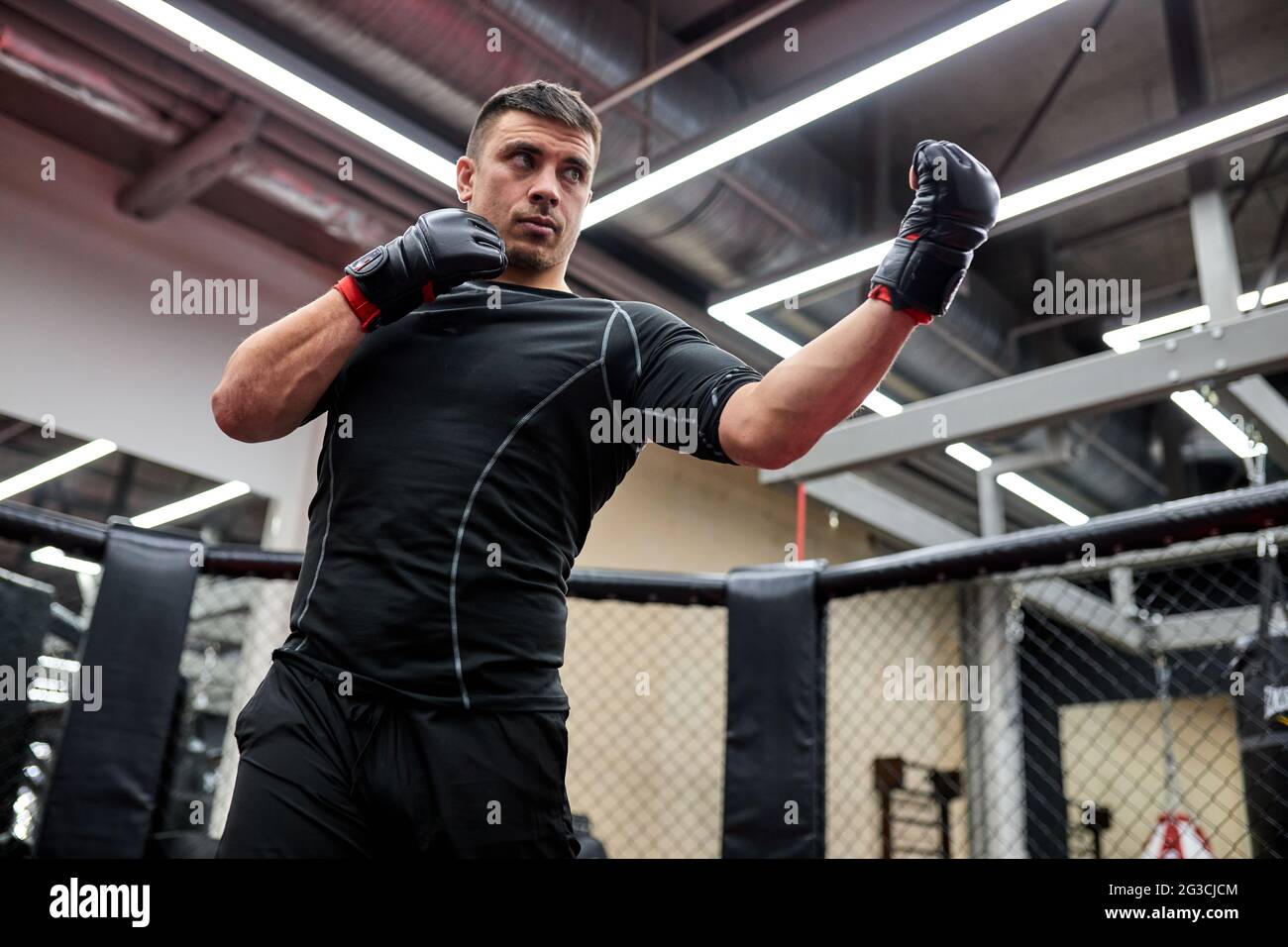 Athletic man engaged in boxing hi-res stock photography and images - Alamy