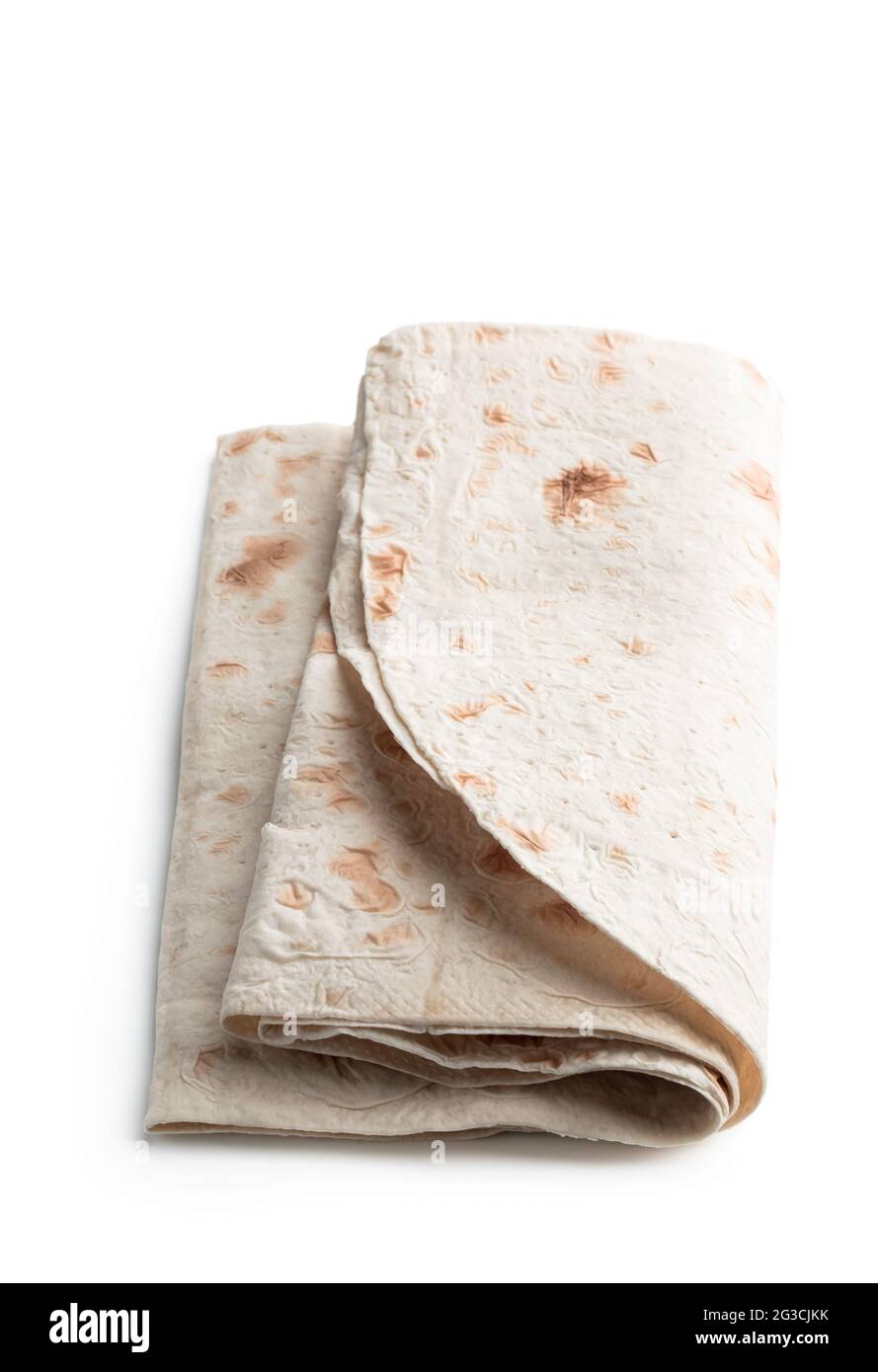Thin pita bread isolated on white Stock Photo Alamy