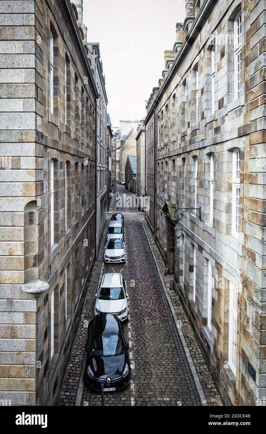 St-Malo, France, Sept 2020, view of Feydeau street from the ramparts of the city Stock Photo