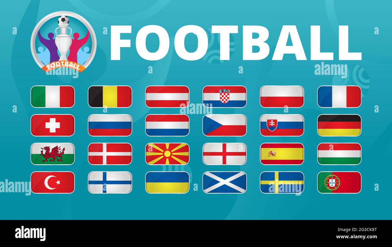 European football 2020, 2021 tournament final concept vector. Silver