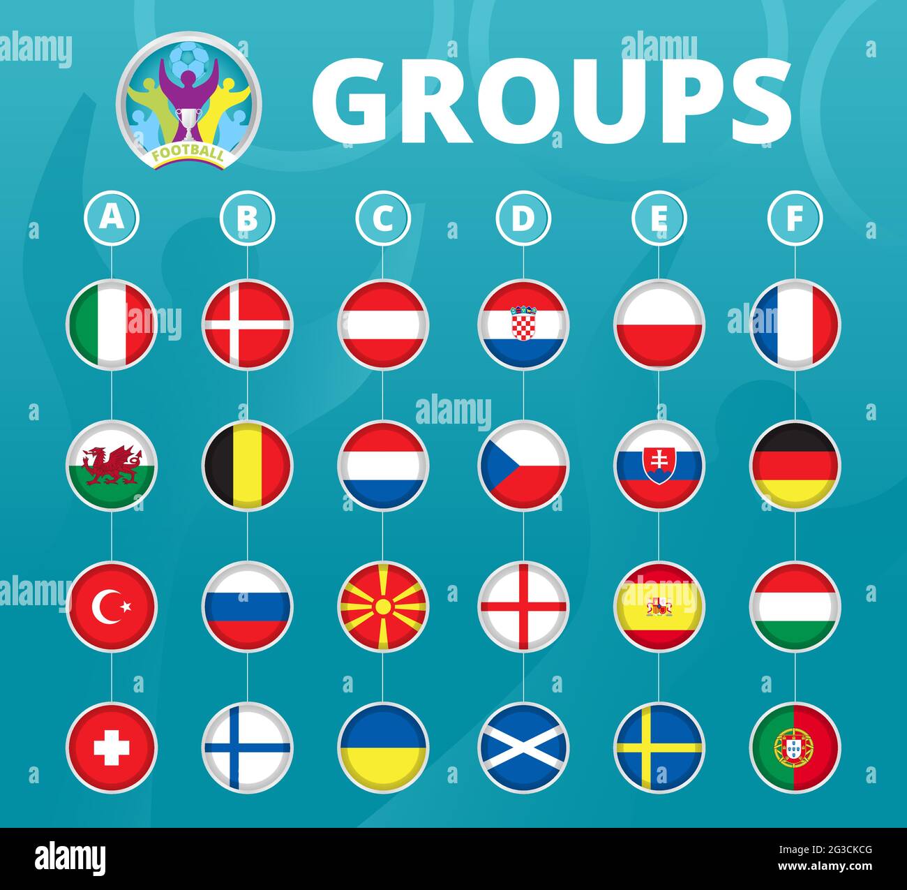 European football 2020, 2021 tournament final concept vector. Silver