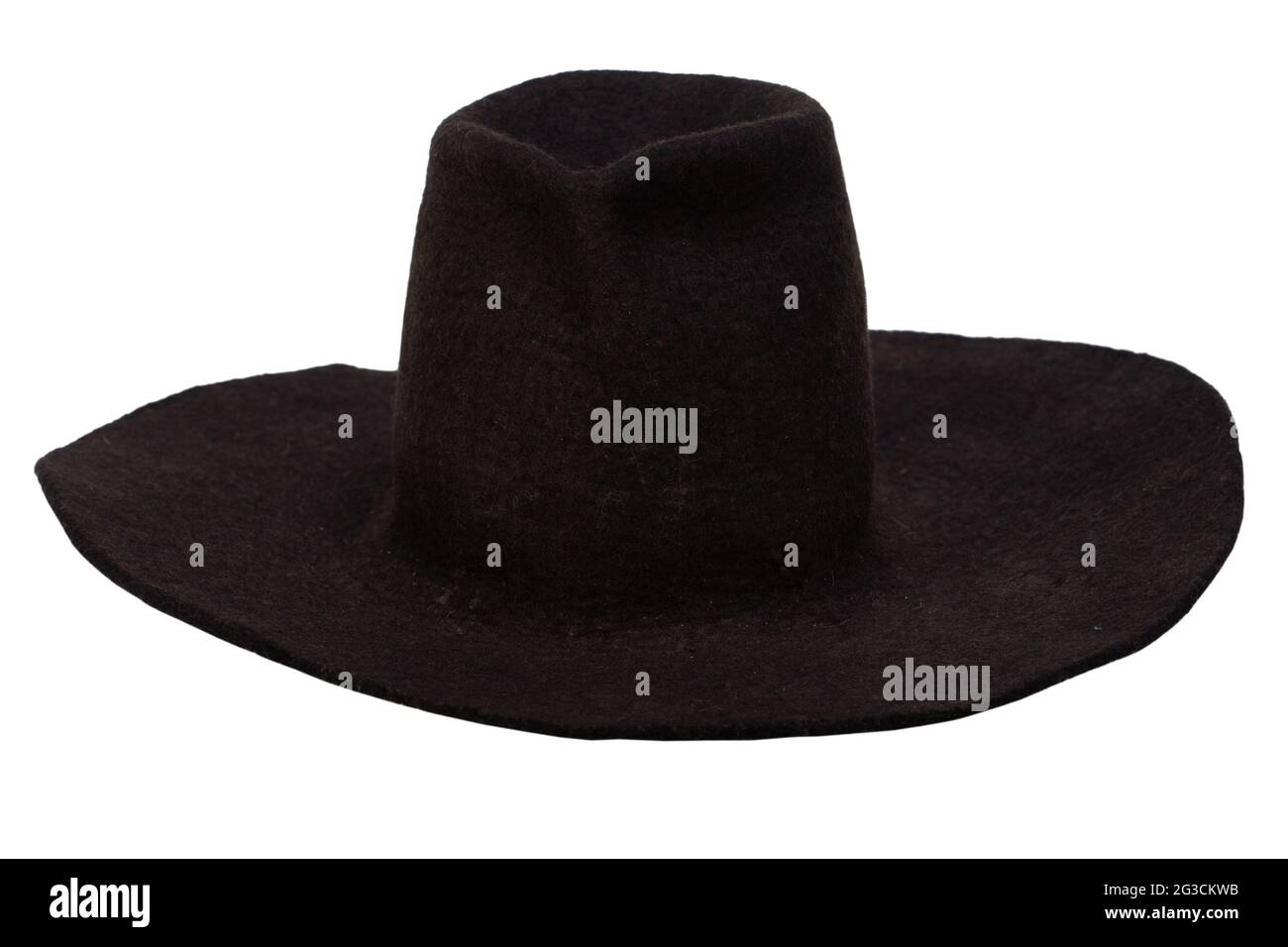 Retro vintage men's black hat isolated on white background Stock Photo